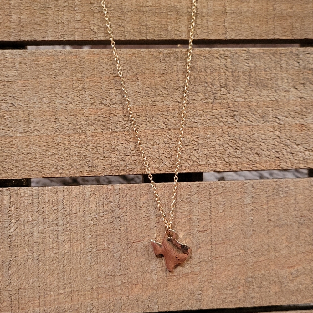 💟 Hand Stamped Texas Charm Necklace
